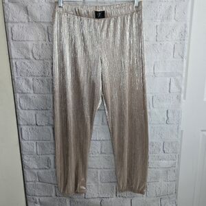 Victoria's Secret Gold Shimmering Shiny Metallic Jogger Loungewear Pants Large